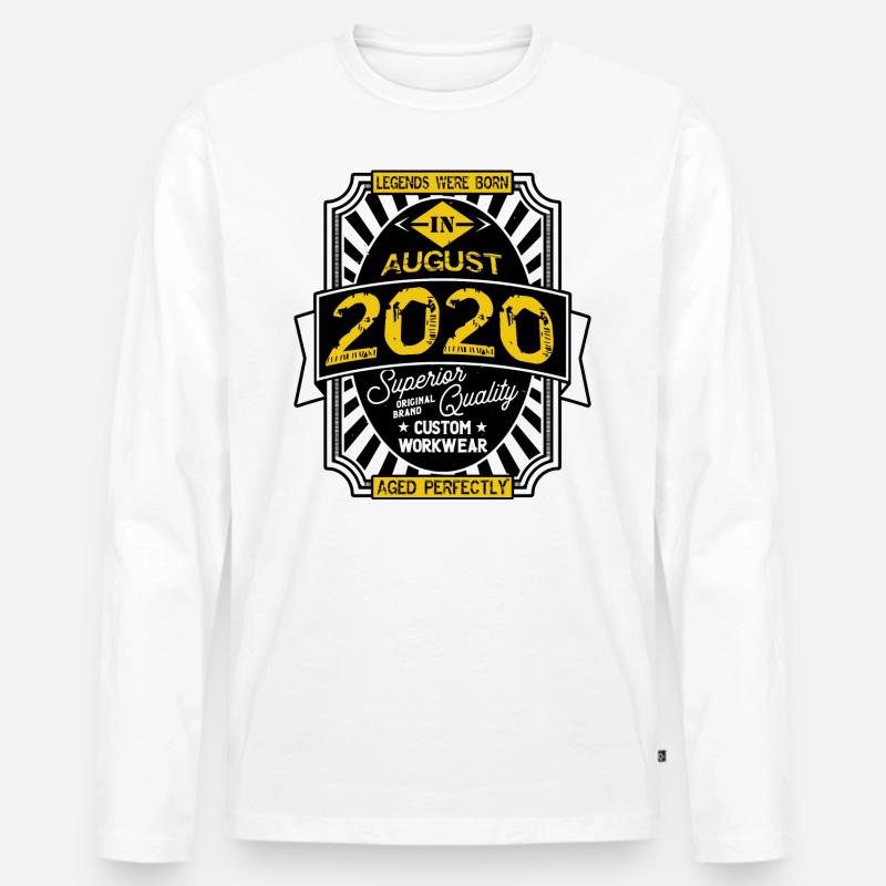 AUGUST 2020 - Männer Premium Bio Langarmshirt - Weiß