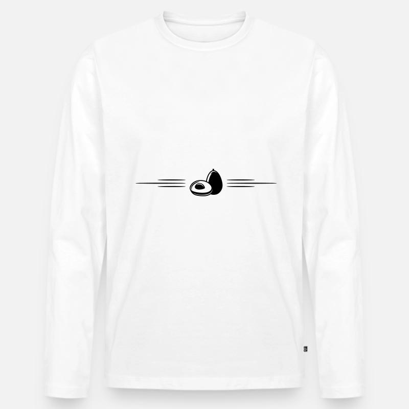 Avocado linie - Männer Premium Bio Langarmshirt - Weiß