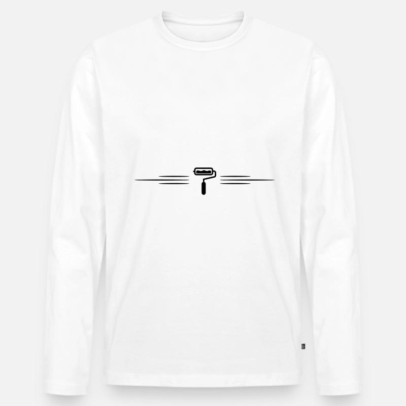 Maler Linie icon - Männer Premium Bio Langarmshirt - Weiß