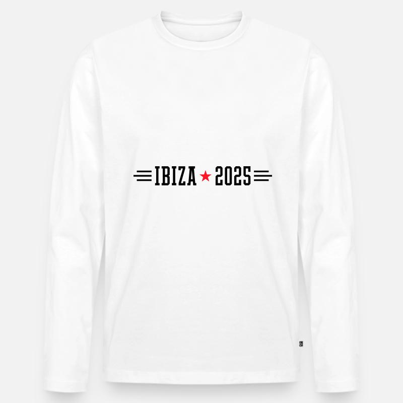 Ibiza 2025 - Männer Premium Bio Langarmshirt - Weiß