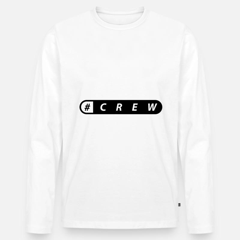 crew - Männer Premium Bio Langarmshirt - Weiß