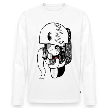 Sohn des Mondes - Männer Premium Bio Langarmshirt - Weiß - Vorne - Nico (187cm)