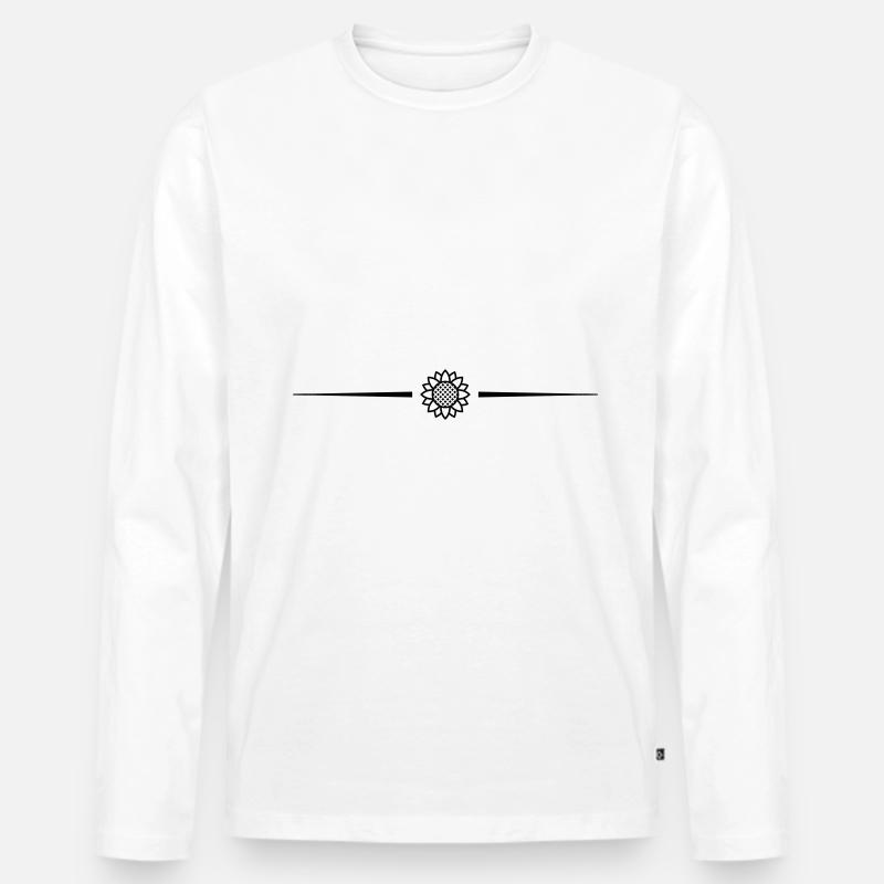 Sonnenblume Icon Linie - Männer Premium Bio Langarmshirt - Weiß
