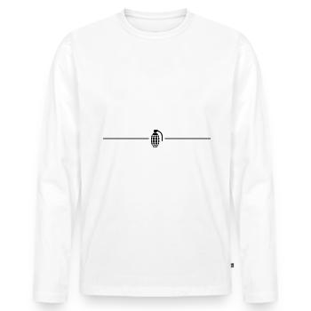 Grenade line icon - Men's Premium Organic Long Sleeve Shirt - white - Front - Nico (187cm)