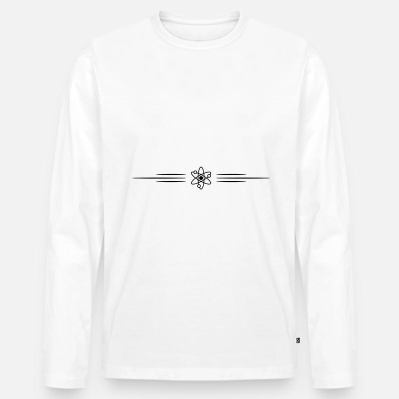 Atom Linie Symbol - Männer Premium Bio Langarmshirt - Weiß
