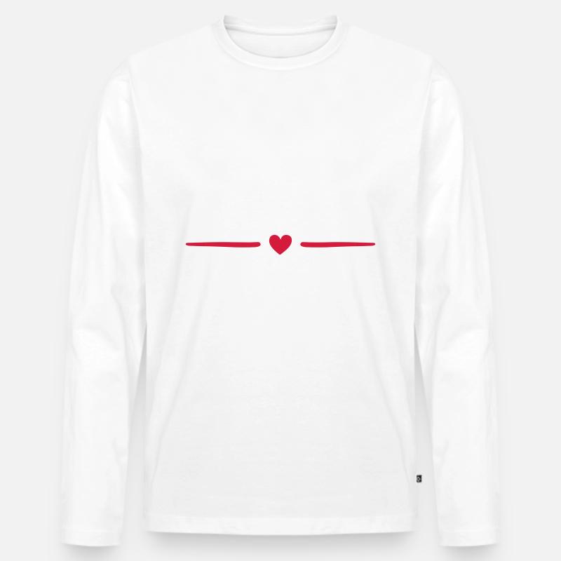 herz linie - Männer Premium Bio Langarmshirt - Weiß