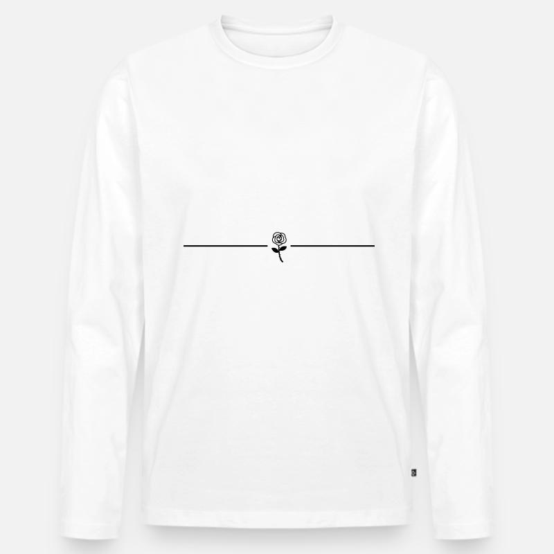 Rose icon Linie - Männer Premium Bio Langarmshirt - Weiß