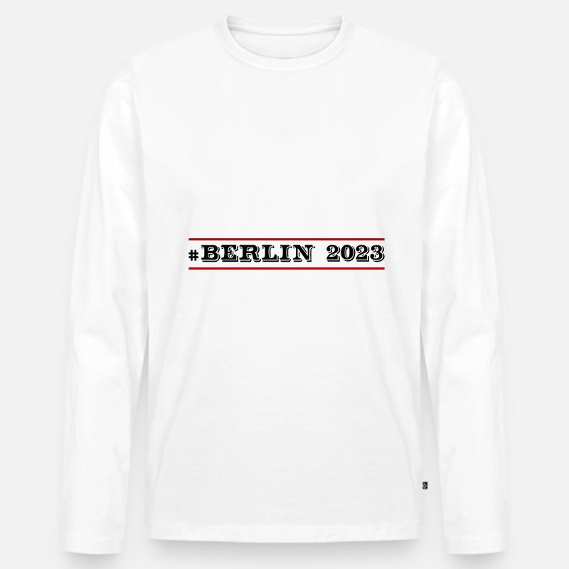 Berlin 2023 - Männer Premium Bio Langarmshirt - Weiß