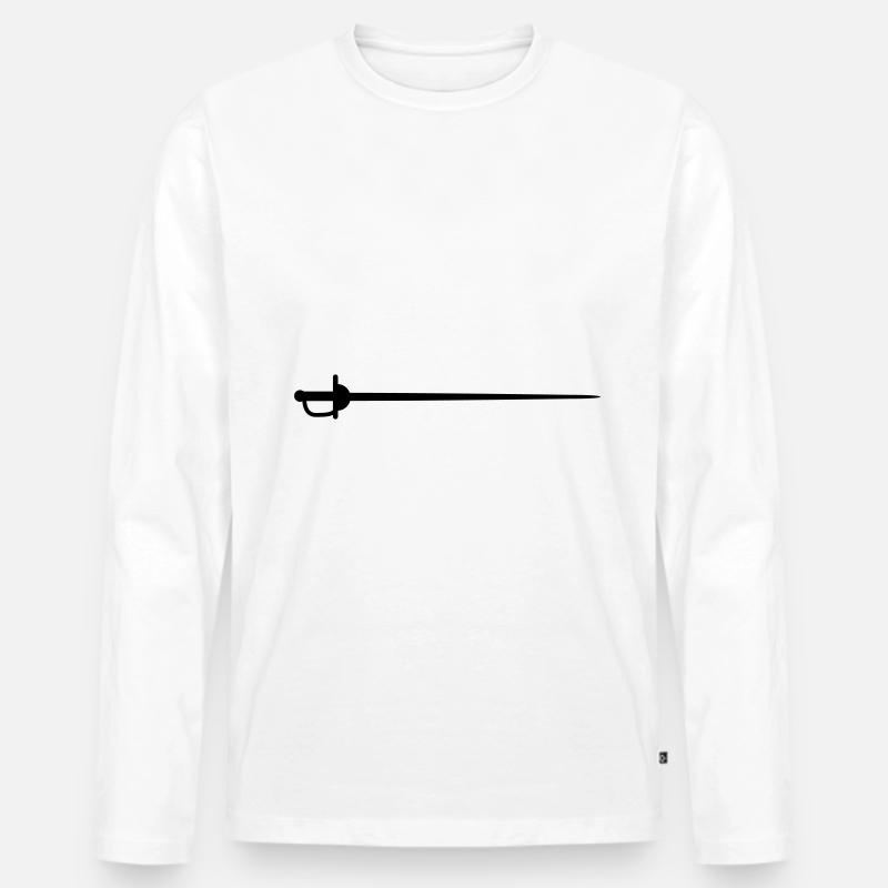 Fechten Schwert - Männer Premium Bio Langarmshirt - Weiß