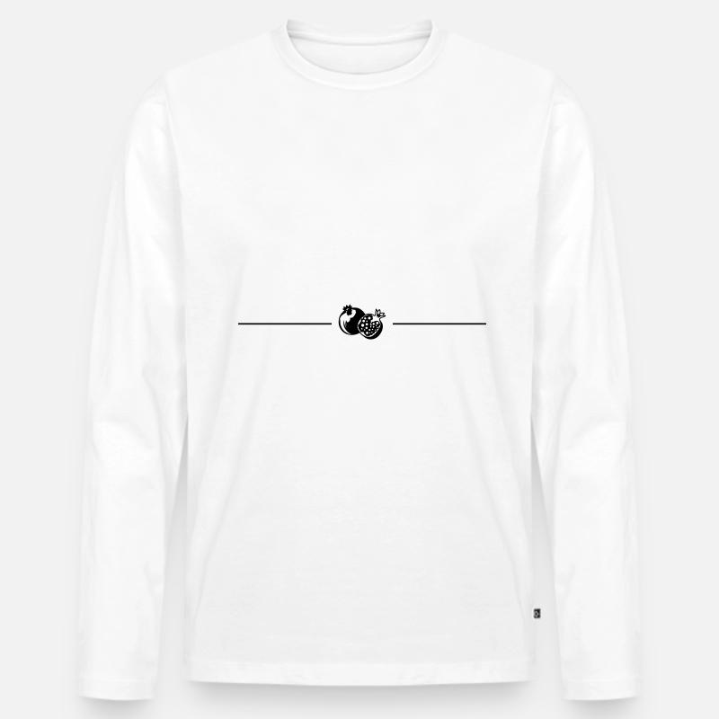 Granatapfel obst linie - Männer Premium Bio Langarmshirt - Weiß