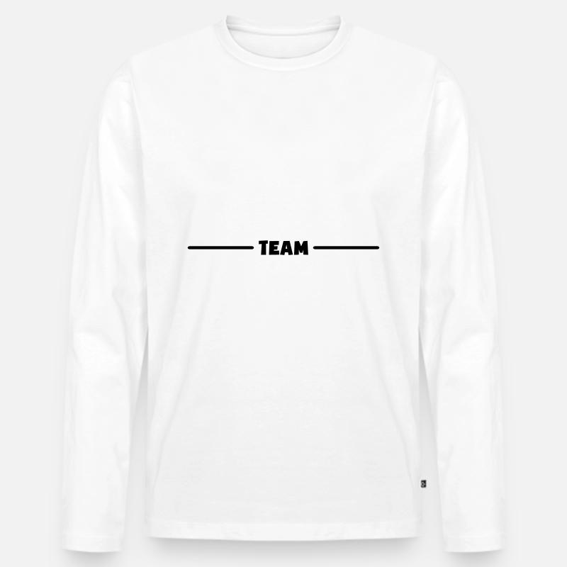 Team Linie - Männer Premium Bio Langarmshirt - Weiß