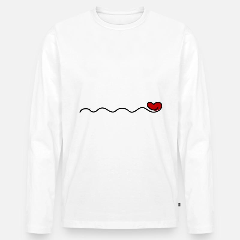 herz ornamente - Männer Premium Bio Langarmshirt - Weiß