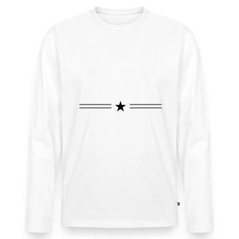 Ligne d’étoiles - T-shirt manches longues Premium bio Homme - blanc - Devant - Nico (187cm)