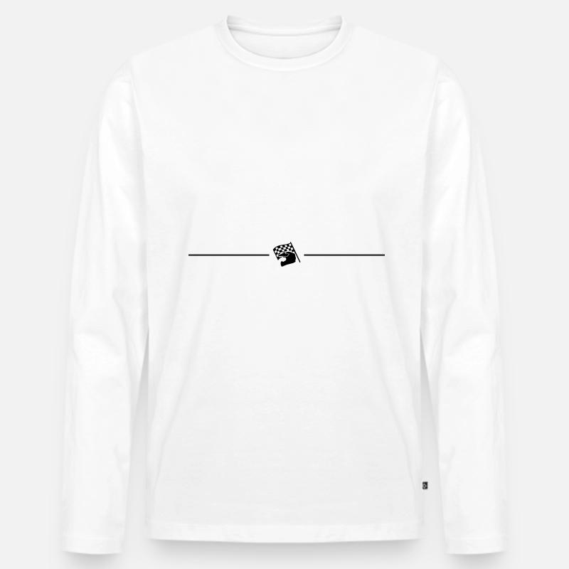 Rennfahrer helm linie - Männer Premium Bio Langarmshirt - Weiß