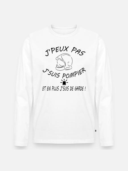 I can not be fireman - Men's Premium Organic Long Sleeve Shirt - white