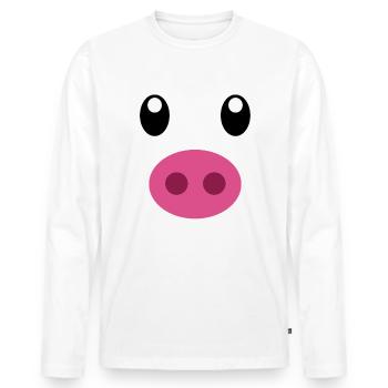 Pig Costume Halloween Pig - Men's Premium Organic Long Sleeve Shirt - white - Front - Nico (187cm)