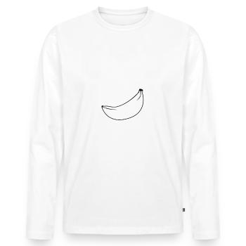 Funny Banana Fun Vintage Happy Fishing - Men's Premium Organic Long Sleeve Shirt - white - Front - Nico (187cm)