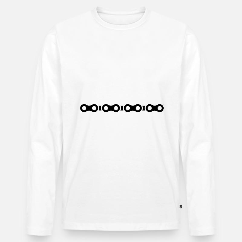 Fahrrad Kette - Männer Premium Bio Langarmshirt - Weiß