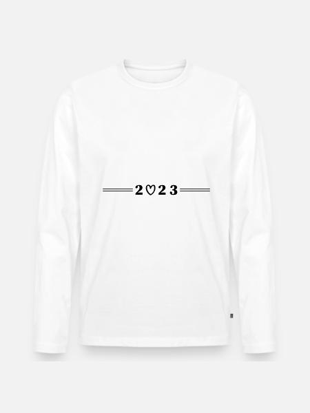 2023 year heart - Men's Premium Organic Long Sleeve Shirt - white