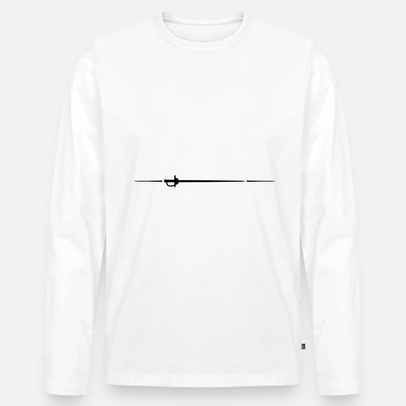 Fechten Schwert Linie - Männer Premium Bio Langarmshirt - Weiß
