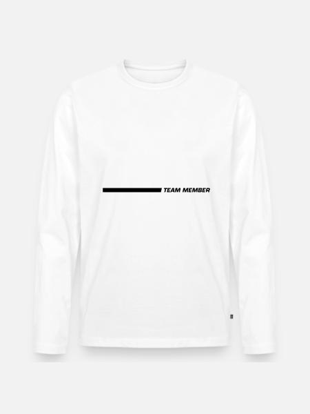 Team Members - Men's Premium Organic Long Sleeve Shirt - white