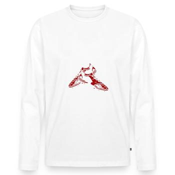 Austria Österreich Fussball - Männer Premium Bio Langarmshirt - Weiß - Vorne - Nico (187cm)