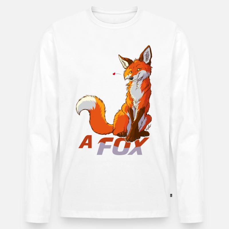 Sei immer du selbst, sei Fuchs - Männer Premium Bio Langarmshirt - Weiß