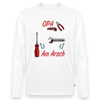Wenn Opa es nicht reparieren kann - Männer Premium Bio Langarmshirt - Weiß - Vorne - Nico (187cm)