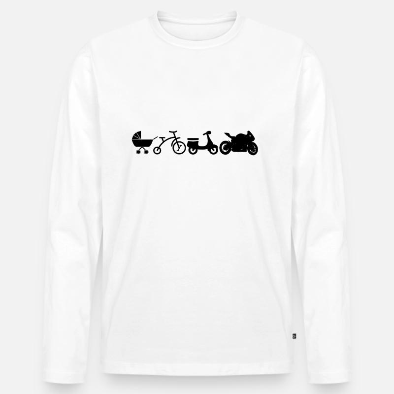Motorrad Evolution - Männer Premium Bio Langarmshirt - Weiß