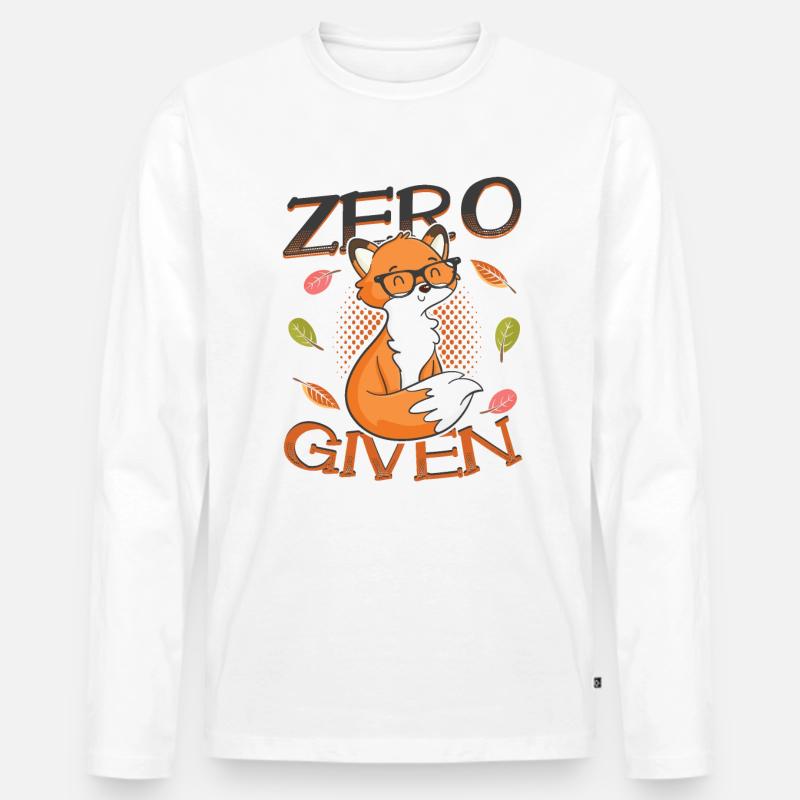 Hipster Fox Zero Fox Given - Men's Premium Organic Long Sleeve Shirt - white