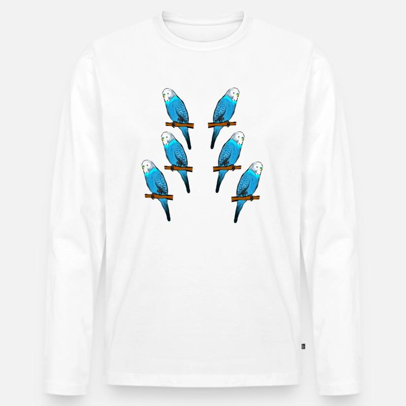 Wellensittich - Männer Premium Bio Langarmshirt - Weiß