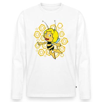 Maya The Bee Beehive - Men's Premium Organic Long Sleeve Shirt - white - Front - Nico (187cm)