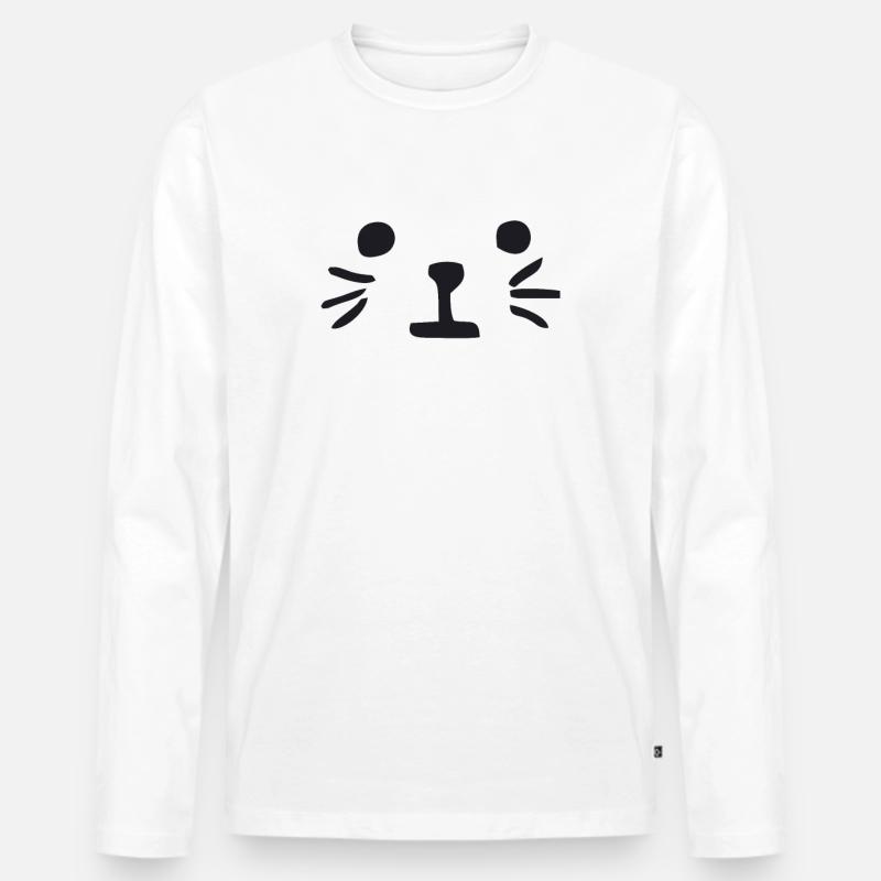 Katze - Männer Premium Bio Langarmshirt - Weiß