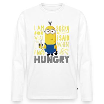 Minions Kevin Sorry For What I Said Hungry - Men's Premium Organic Long Sleeve Shirt - white - Front - Nico (187cm)