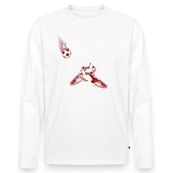 Austria Fussball flying ball - Männer Premium Bio Langarmshirt - Weiß - Vorne - Nico (187cm)