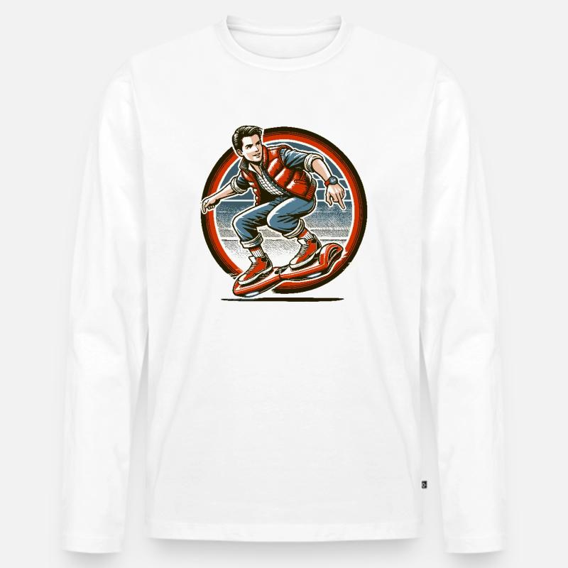 Hoverboarding ist zeitloser Spaß - Männer Premium Bio Langarmshirt - Weiß