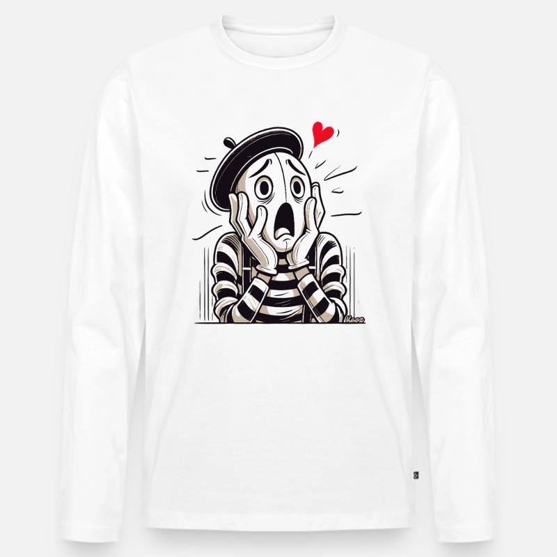 Dramatischer Pantomime – Liebe oder Verzweiflung? - Männer Premium Bio Langarmshirt - Weiß
