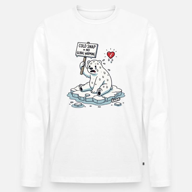 Schwitzender Eisbär Klimawandel Protest - Männer Premium Bio Langarmshirt - Weiß