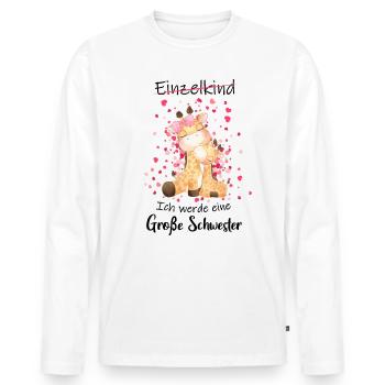 Einzelkind Tochter Ich Werde Große Schwester 2022 - Männer Premium Bio Langarmshirt - Weiß - Vorne - Nico (187cm)