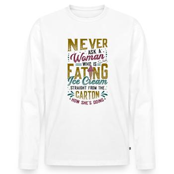 Sad Women Heartbreak Lovesickness Crème glacée - T-shirt manches longues Premium bio Homme - blanc - Devant - Nico (187cm)