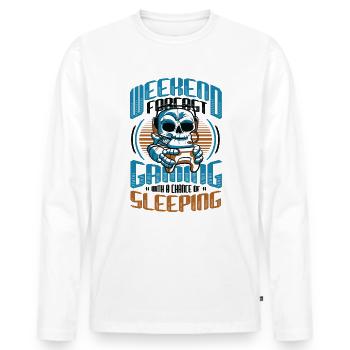 Weekend prediction gaming with a chance. - Men's Premium Organic Long Sleeve Shirt - white - Front - Nico (187cm)