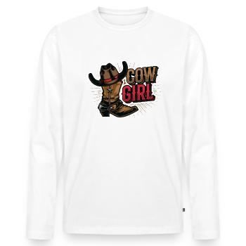 , bottes, filles, westerns. - T-shirt manches longues Premium bio Homme - blanc - Devant - Nico (187cm)