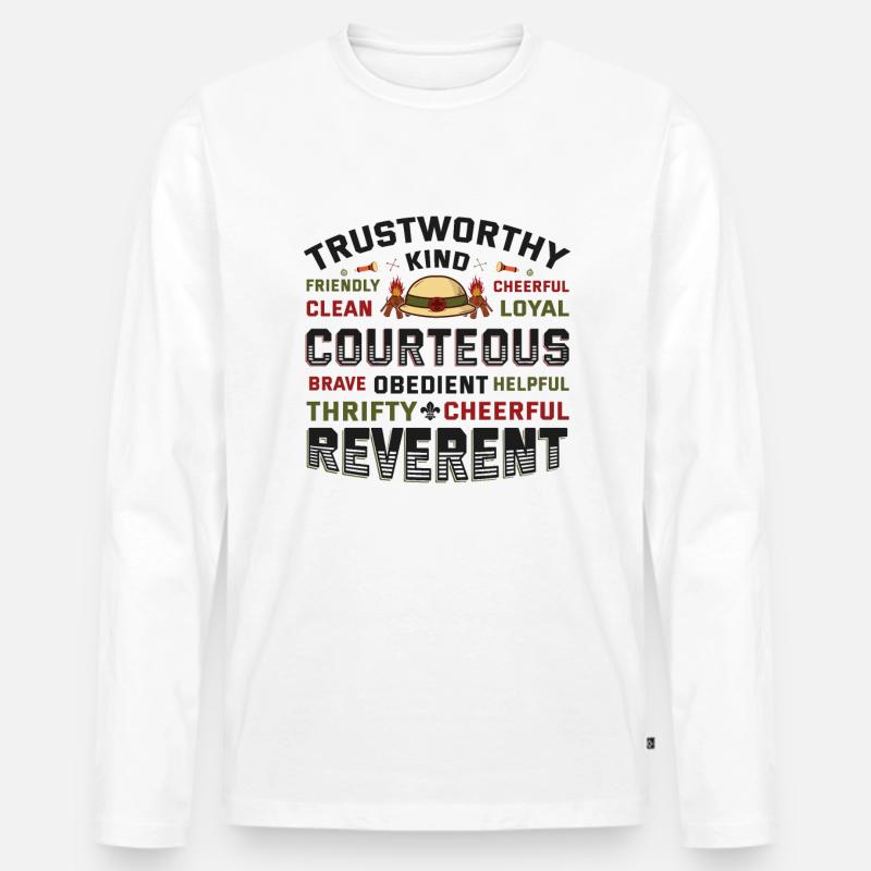Scout Charaktereigenschaften Scouting - Männer Premium Bio Langarmshirt - Weiß