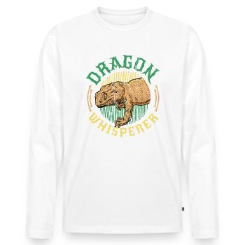Bearded dragon, whisperer, reptile lover. - Men's Premium Organic Long Sleeve Shirt - white - Front - Nico (187cm)