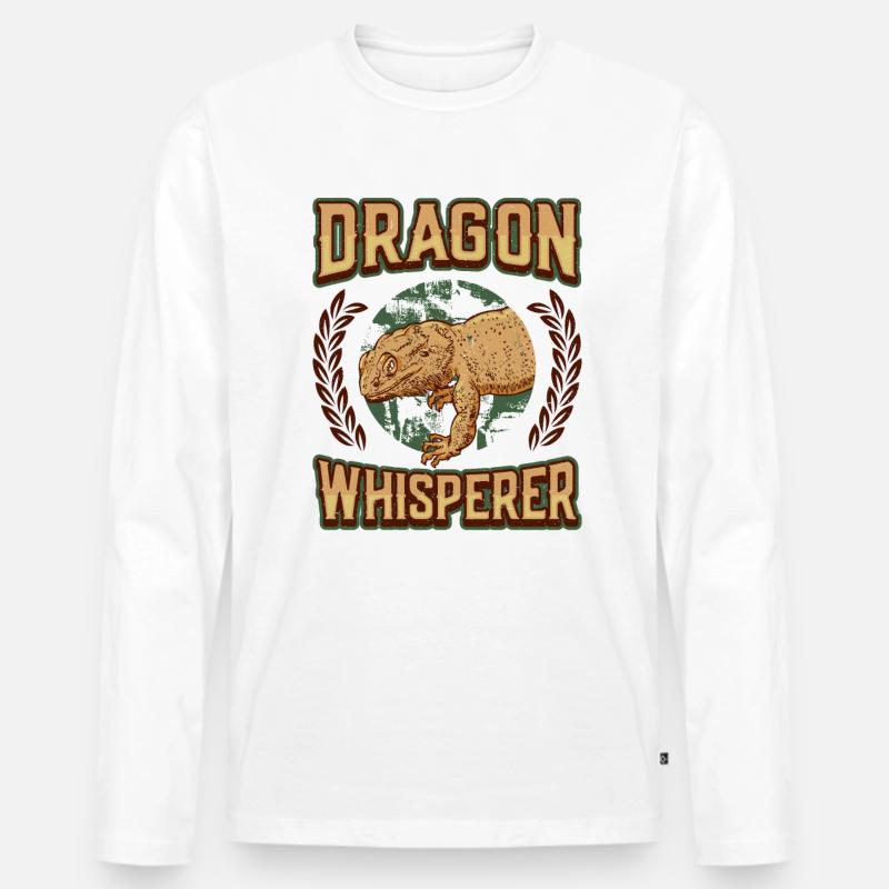 Bartdrache, Flüsterer, Reptilienliebhaber. - Männer Premium Bio Langarmshirt - Weiß
