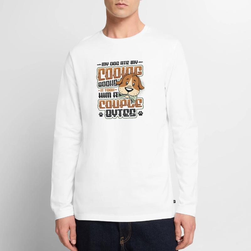 Dog Bytes Code Programmation de blagues informatiques T-shirt manches longues Premium bio Homme