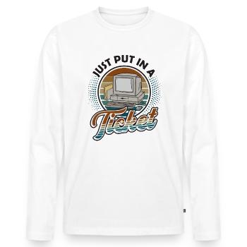Simply open a ticket Help Desk Tech Support - Men's Premium Organic Long Sleeve Shirt - white - Front - Nico (187cm)
