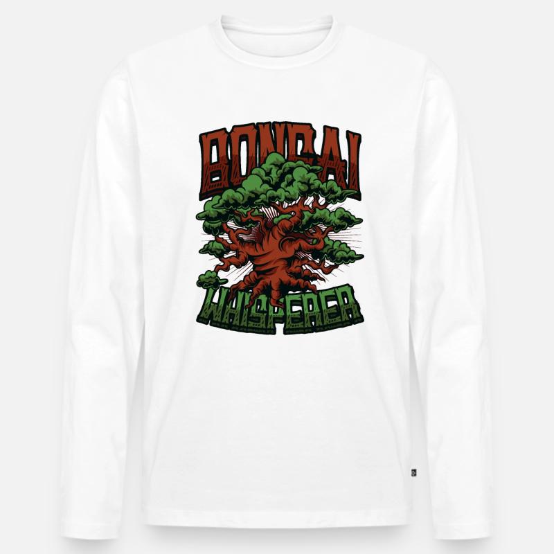 Bonsai-flüsterer, Bonsai-baum. - Männer Premium Bio Langarmshirt - Weiß