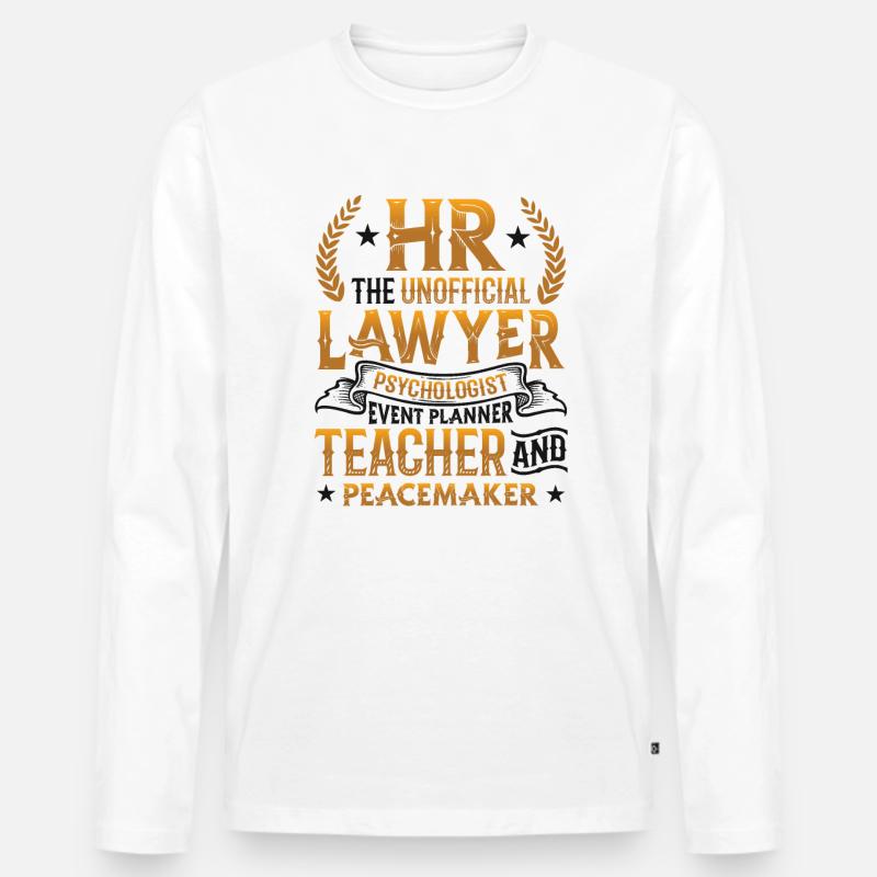 Hr Humanressourcen - Männer Premium Bio Langarmshirt - Weiß
