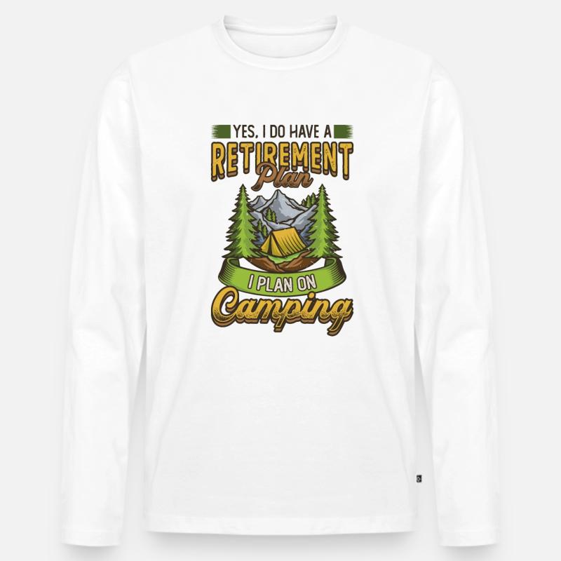 Ruhestandsplan Camping, Ruhestandscamper. - Männer Premium Bio Langarmshirt - Weiß